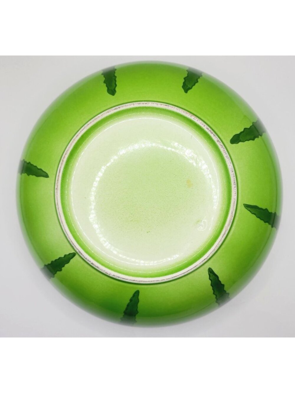 Vtg Watermelon-Inspired Ceramic Bowl Pink Green 11" Fruit-Themed Kitchenware - Picture 6 of 12